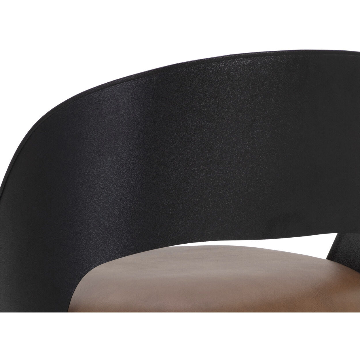 Dezirae 37 inch Black / Cognac Leather Counter Stool